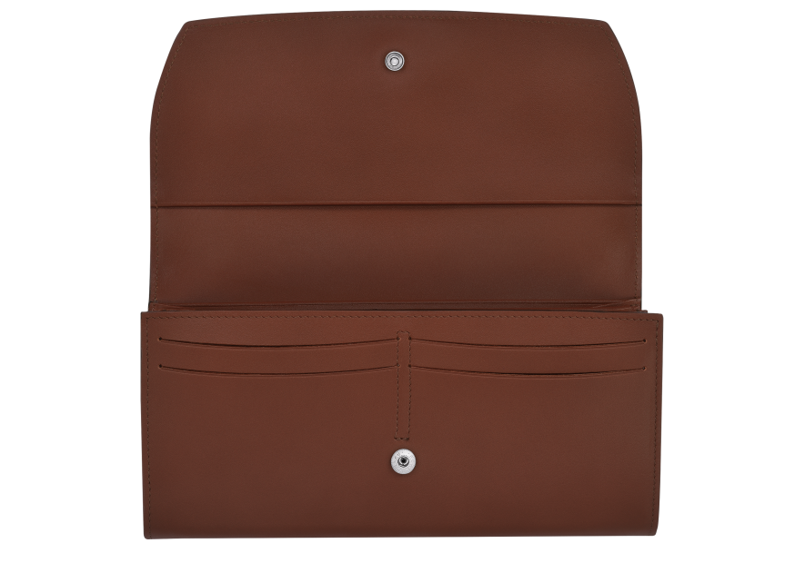 Longchamp 3146/HCN - CUIR DE VEAU - ÉBÈNE  longchamp-roseau-portefeuille à rabat Porte-monnaie