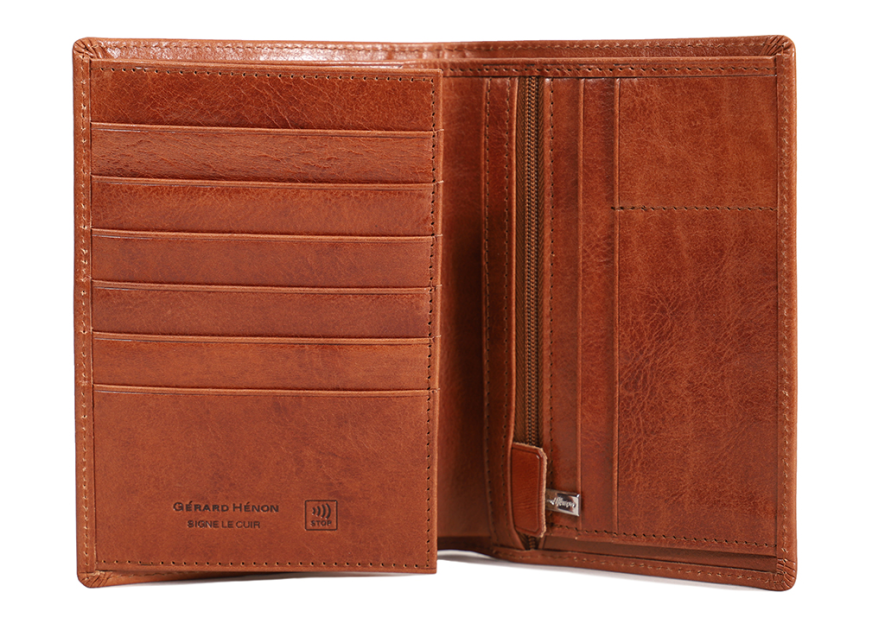 Gerard Henon 3265 - CUIR DE VACH.COLLET - MAR Portefeuille/Porte-cartes