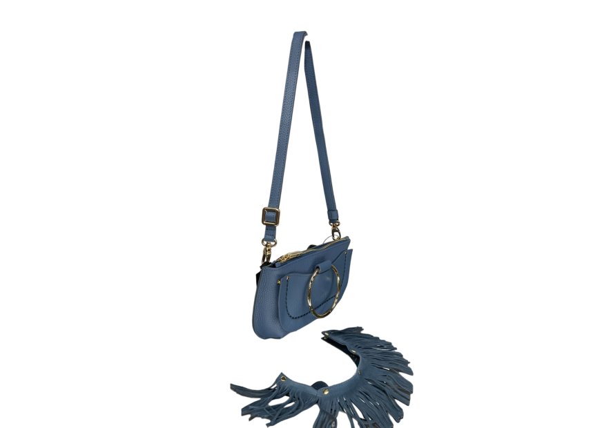 vison'a 23116 - CUIR DE VACHETTE - JEANS visona'- calif/cam- sac à main Sac business