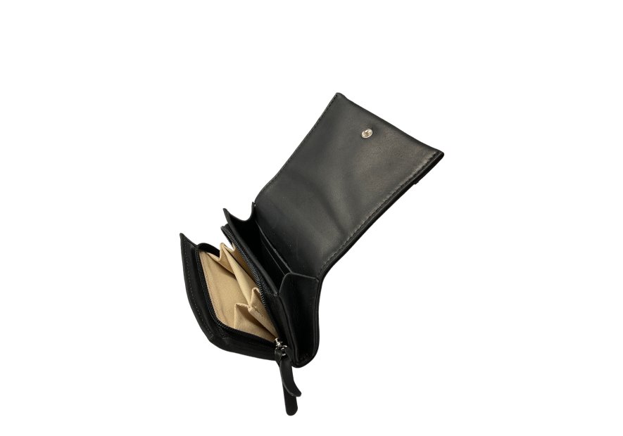 Les Ateliers Foures B22. - CUIR DE VACHETTE - NOIR b22. Porte-monnaie