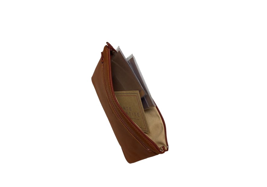 Les Ateliers Foures B42 - CUIR DE VACHETTE - FAUVE baroudeuse pochette papier l Porte-cartes