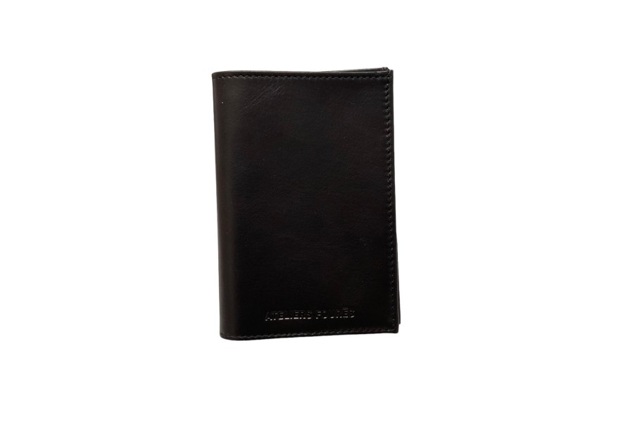 Les Ateliers Foures B41. - CUIR DE VACHETTE - NOIR fourès-barodeuse-étui passeport Etui-passeport