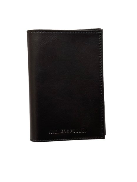 Les Ateliers Foures B41. - CUIR DE VACHETTE - NOIR fourès-barodeuse-étui passeport etui-passeport