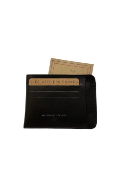 Les Ateliers Foures B44 - CUIR DE VACHETTE - NOIR les ateliers foures-baroudeuse-porte carte zippé Porte-cartes