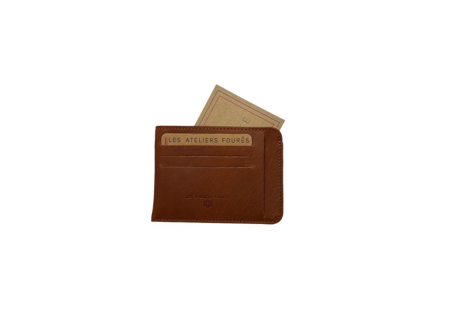 Les Ateliers Foures B44 - CUIR DE VACHETTE - FAUVE les ateliers foures-baroudeuse-porte carte zippé Porte-cartes