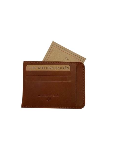 Les Ateliers Foures B44 - CUIR DE VACHETTE - FAUVE les ateliers foures-baroudeuse-porte carte zippé porte-cartes
