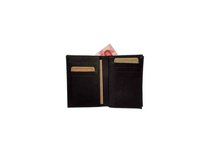 Les Ateliers Foures 970 - CUIR DE VACHETTE - NOIR les ateliers foures-baroudeur-porte papiers Porte-cartes
