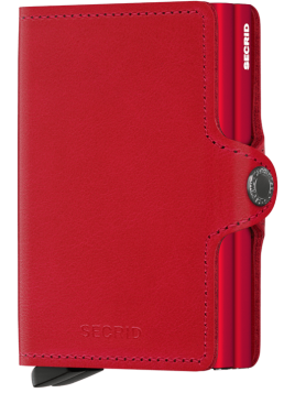 Secrid TO - CUIR DE VACHETTE - ROUGE porte cartes twinwallet aluminium et cuir