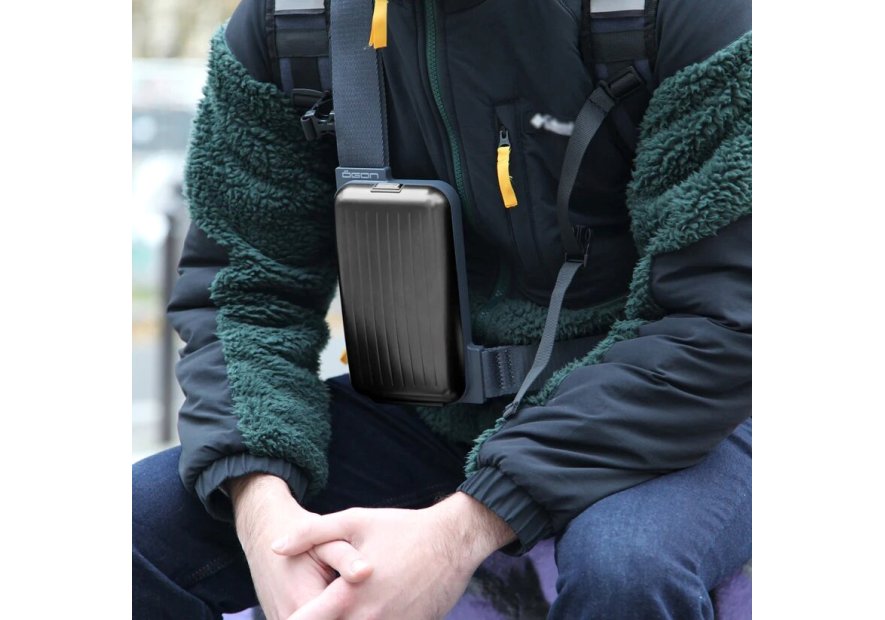 Ögon Design PHONE BAG - ALUMINIUM - NOIR ögon-phone bag-banane bandoulière Sac business