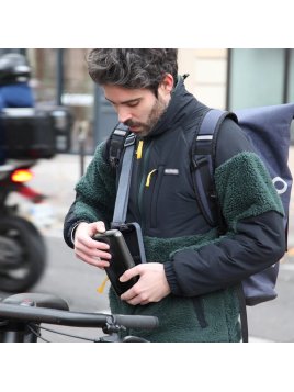 Ögon Design PHONE BAG - ALUMINIUM - NAVY BLU ögon-phone bag-banane bandoulière Sac business