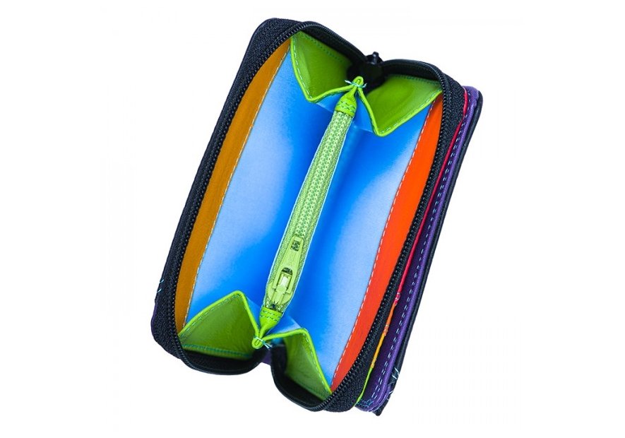 mywalit 226 - CUIR DE VEAU - BLACK/PACE  portefeuille zippé petit format Portefeuilles