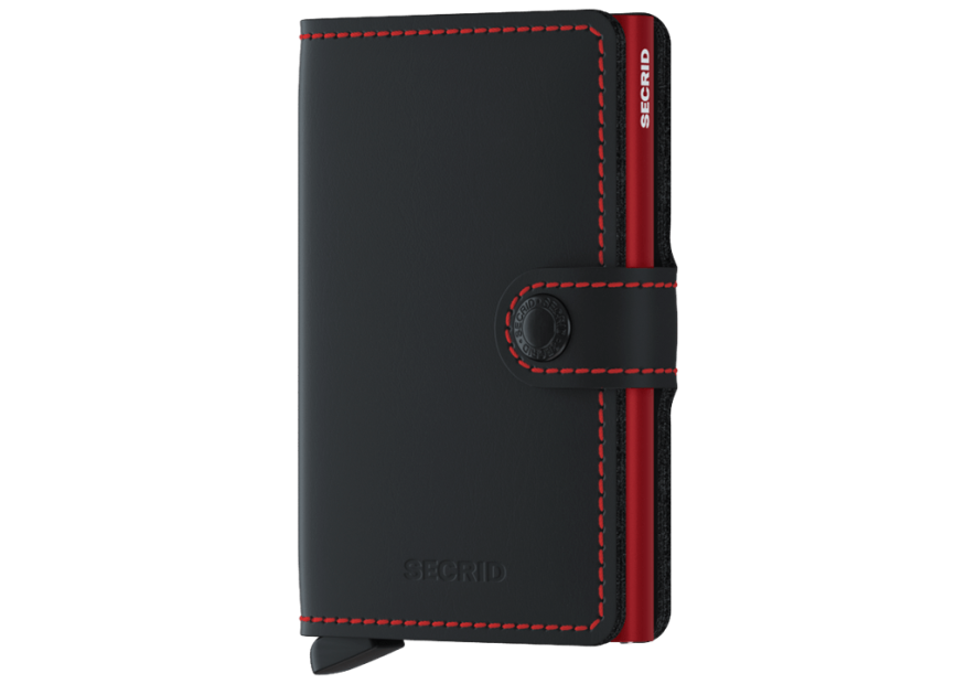 Secrid MM - CUIR DE VACHETTE - BLACK/RE porte cartes miniwallet mm