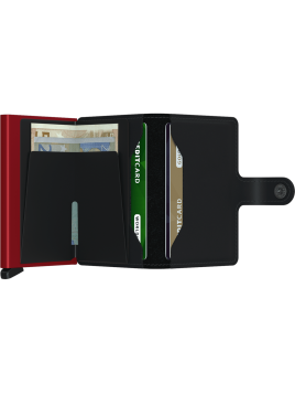 Secrid MM - CUIR DE VACHETTE - BLACK/RE porte cartes miniwallet mm