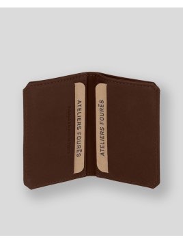 Les Ateliers Foures 9135 - CUIR DE VACHETTE - COGNAC porte 4 cartes plié en 2 baroudeur fourès Porte-cartes