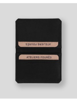 Les Ateliers Foures 9135 - CUIR DE VACHETTE - NOIR porte 4 cartes plié en 2 baroudeur fourès Porte-cartes