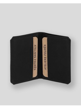 Les Ateliers Foures 9135 - CUIR DE VACHETTE - NOIR porte 4 cartes plié en 2 baroudeur fourès Porte-cartes