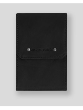 Les Ateliers Foures 9129 - CUIR DE VACHETTE - NOIR fourés-baroudeur-chéquier pliant Chéquiers