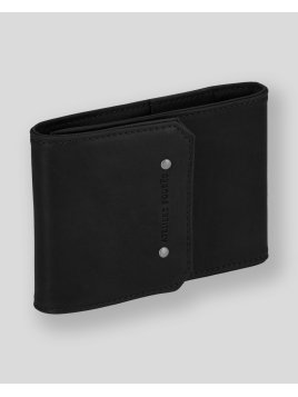 Les Ateliers Foures 9129 - CUIR DE VACHETTE - NOIR fourés-baroudeur-chéquier pliant Chéquiers