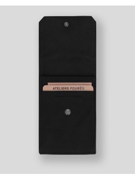 Les Ateliers Foures 9129 - CUIR DE VACHETTE - NOIR fourés-baroudeur-chéquier pliant Chéquiers