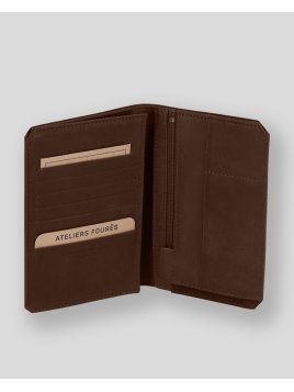 Les Ateliers Foures 9120 - CUIR DE VACHETTE - COGNAC les ateliers fourès - baroudeur - portefeuille 120 Portefeuilles