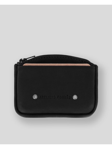 Les Ateliers Foures 9104 porte-monnaie zip plat avec compartiment carte Porte-monnaie Femme
