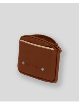 Les Ateliers Foures 9104 - CUIR DE VACHETTE - FAUVE porte-monnaie zip plat avec compartiment carte Porte-monnaie