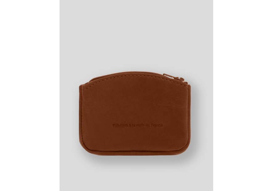 Les Ateliers Foures 9104 - CUIR DE VACHETTE - FAUVE porte-monnaie zip plat avec compartiment carte Porte-monnaie
