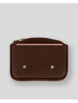 Les Ateliers Foures 9104 - CUIR DE VACHETTE - COGNAC porte-monnaie zip plat avec compartiment carte Porte-monnaie