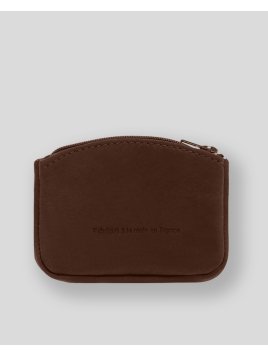 Les Ateliers Foures 9104 - CUIR DE VACHETTE - COGNAC porte-monnaie zip plat avec compartiment carte Porte-monnaie