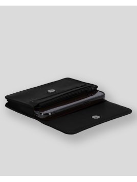 Les Ateliers Foures 998 - CUIR DE VACHETTE - NOIR pochette ceinture baroudeur Sacs banane / Sacs bandoulière