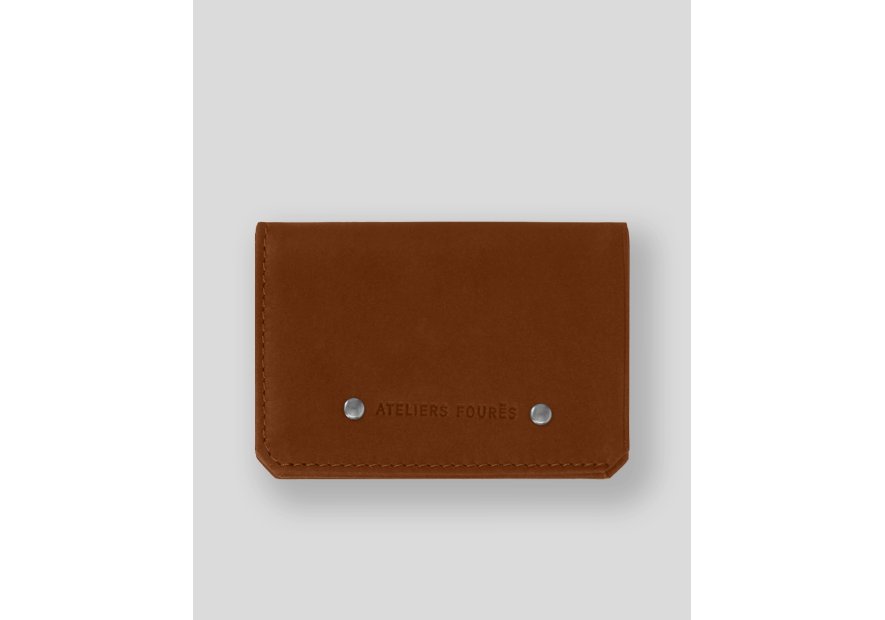 Les Ateliers Foures 9135 - CUIR DE VACHETTE - FAUVE porte 4 cartes plié en 2 baroudeur fourès Porte-cartes