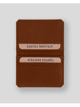 Les Ateliers Foures 9135 - CUIR DE VACHETTE - FAUVE porte 4 cartes plié en 2 baroudeur fourès Porte-cartes