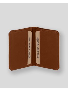 Les Ateliers Foures 9135 - CUIR DE VACHETTE - FAUVE porte 4 cartes plié en 2 baroudeur fourès Porte-cartes