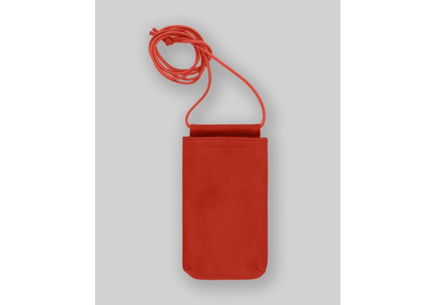 Les Ateliers Foures B97 - CUIR DE VACHETTE - ORANGE. Etui iPhone - Baroudeuse Petite maroquinerie