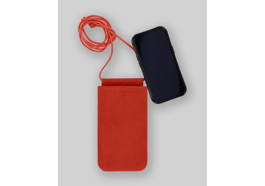 Les Ateliers Foures B97 - CUIR DE VACHETTE - ORANGE. Etui iPhone - Baroudeuse Petite maroquinerie