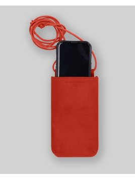 Les Ateliers Foures B97 - CUIR DE VACHETTE - ORANGE. Etui iPhone - Baroudeuse etui telephone