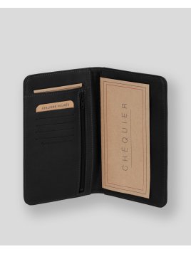 Les Ateliers Foures B71 - CUIR DE VACHETTE - NOIR fourès-baroudeuse-porte chéquier Chéquiers