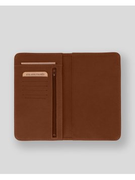 Les Ateliers Foures B71 - CUIR DE VACHETTE - FAUVE fourès-baroudeuse-porte chéquier Chéquiers