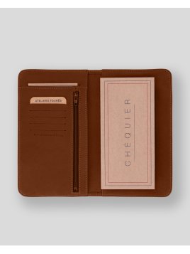 Les Ateliers Foures B71 - CUIR DE VACHETTE - FAUVE fourès-baroudeuse-porte chéquier Chéquiers