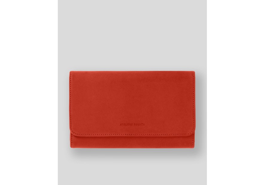 Les Ateliers Foures B84 - CUIR DE VACHETTE - ORANGE. les ateliers foures - baroudeuse - complet Porte-monnaie