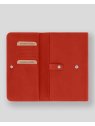 Les Ateliers Foures B84 - CUIR DE VACHETTE - ORANGE. porte monnaie complet baroudeuse rabat pression complet