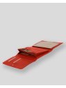 Les Ateliers Foures B84 - CUIR DE VACHETTE - ORANGE. porte monnaie complet baroudeuse rabat pression complet
