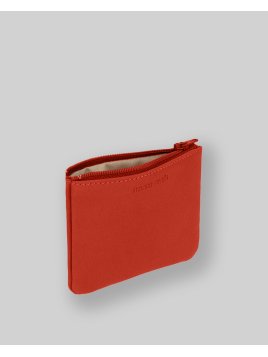 Les Ateliers Foures B39 - CUIR DE VACHETTE - ORANGE. porte monnaie plat zip les atelers fourès Porte-monnaie