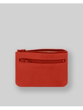 Les Ateliers Foures B39 - CUIR DE VACHETTE - ORANGE. porte monnaie plat zip les atelers fourès Porte-monnaie