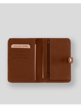 Les Ateliers Foures B52 - CUIR DE VACHETTE - FAUVE portefeuille petit format avec patte pression Portefeuilles