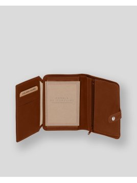 Les Ateliers Foures B52 - CUIR DE VACHETTE - FAUVE portefeuille petit format avec patte pression Portefeuilles