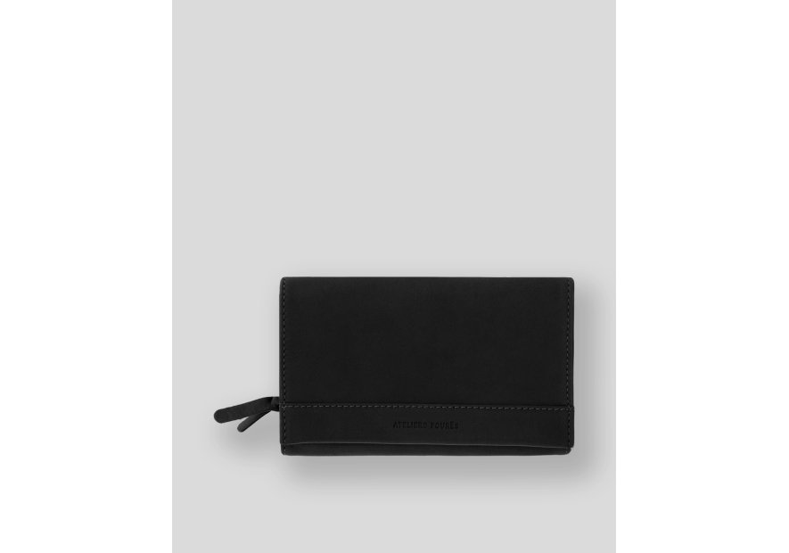Les Ateliers Foures B61. - CUIR DE VACHETTE - NOIR les ateliers fourès-baroudeuse-porte monnaie i Porte-monnaie