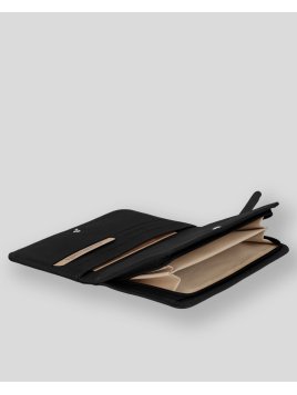 Les Ateliers Foures B64 - CUIR DE VACHETTE - NOIR baroudeuse compagnon dos à dos Portefeuilles