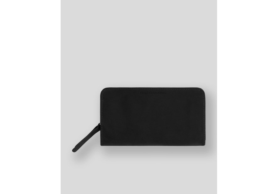 Les Ateliers Foures B64 - CUIR DE VACHETTE - NOIR baroudeuse compagnon dos à dos Portefeuilles