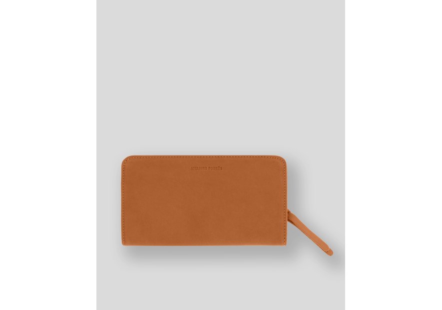 Les Ateliers Foures B64 - CUIR DE VACHETTE - LION baroudeuse compagnon dos à dos Portefeuilles